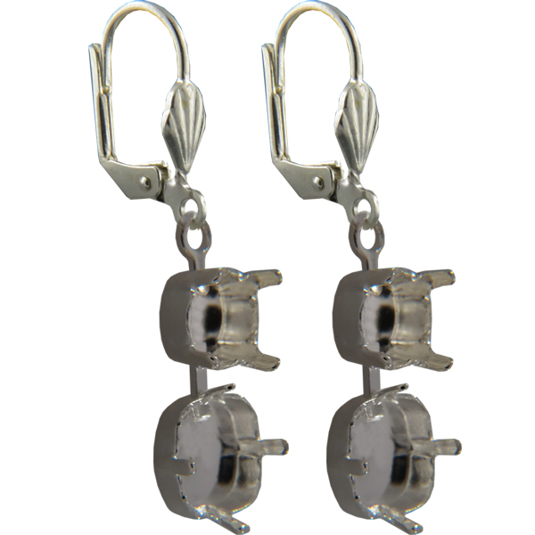 Empty Jewelry Earrings Setting for Dreamtime Crystal 1088, 4470. Pair.
