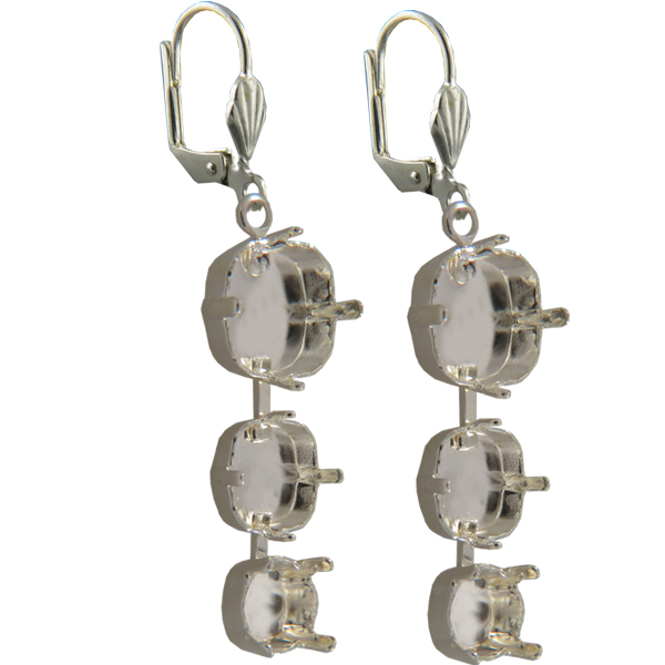 Empty Jewelry Earrings Setting for Dreamtime Crystal 1088, 4470. Pair.