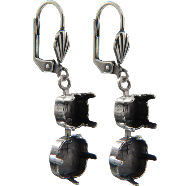Empty Jewelry Earrings Setting for Dreamtime Crystal 1088, 4470. Pair.