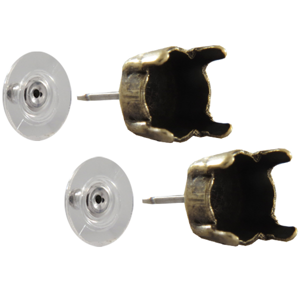 Empty Cup Chain Earrings Hand Set Stones 6mm Stud for Dreamtime Crystal 1028 and 1088 29ss Pair