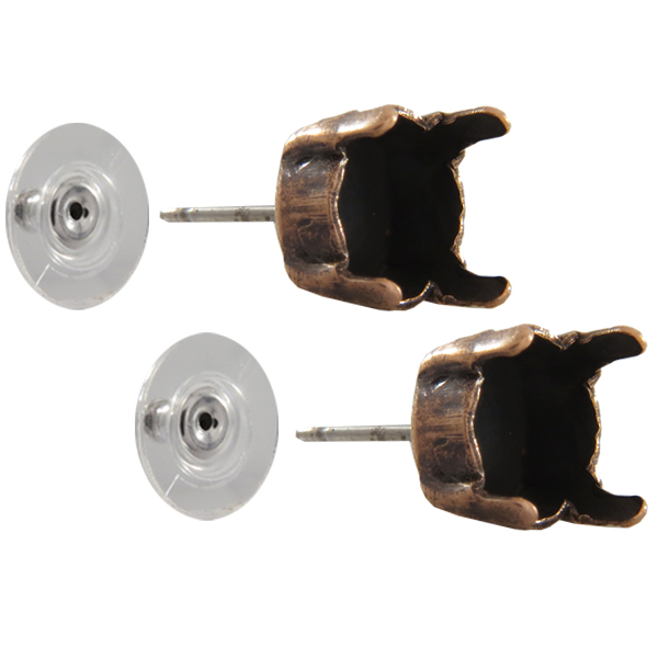 Empty Cup Chain Earrings Hand Set Stones 8.5mm Stud for Dreamtime Crystal 1028 or 1088 39ss Pair