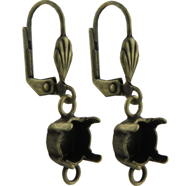 Empty Jewelry Earrings Setting with RING for Dreamtime Crystal 1088 SS47. Pair.