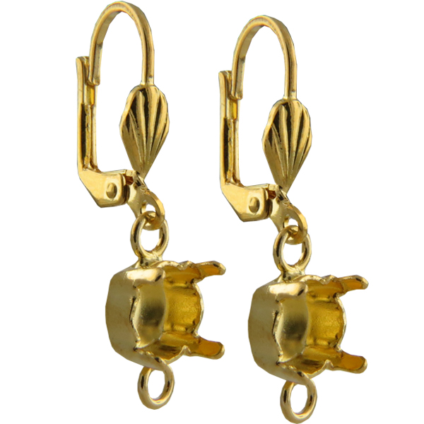 Empty Jewelry Earrings Setting with RING for Dreamtime Crystal 1088 SS47. Pair.