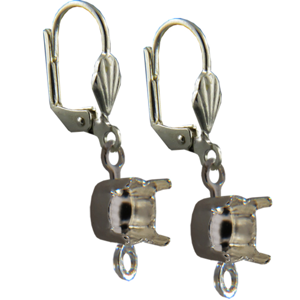 Empty Jewelry Earrings Setting with RING for Dreamtime Crystal 1088 SS39. Pair.