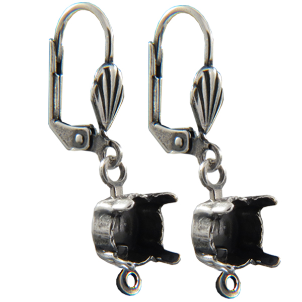 Empty Jewelry Earrings Setting with RING for Dreamtime Crystal 1088 SS39. Pair.