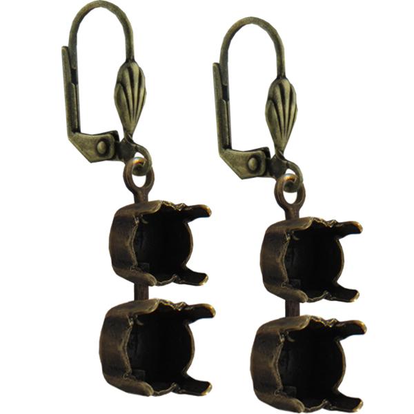 Empty Jewelry Earrings Setting for Dreamtime Crystal 1088, 4470. Pair.
