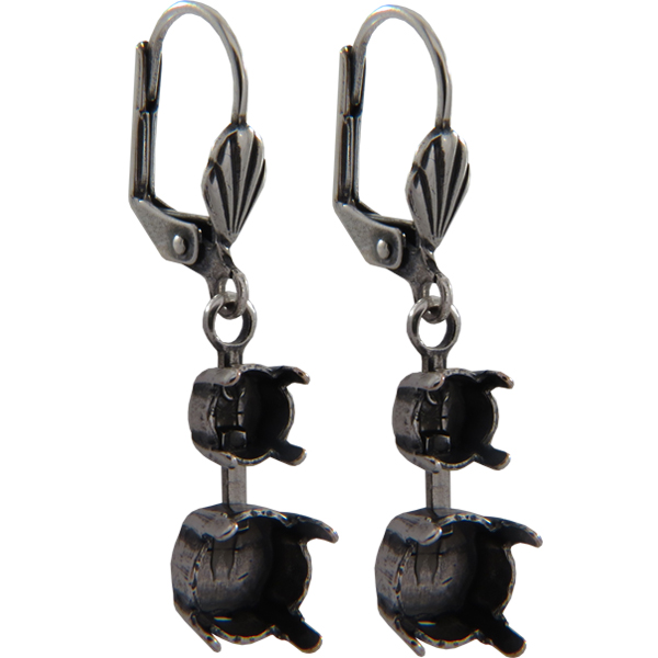 Empty Jewelry Earrings Setting for Dreamtime Crystal 1088 ss39 & ss29. Pair.