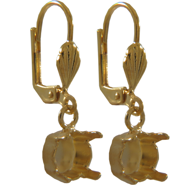 Empty Jewelry Earrings Setting for Dreamtime Crystal 1088 ss39. Pair.