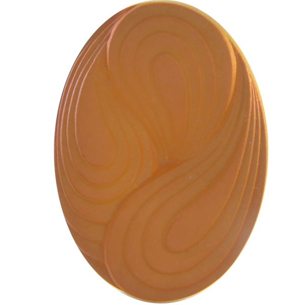 German Oval Glass Cabochon Swirl 25x18mm Crystal Matte/Summer Blush