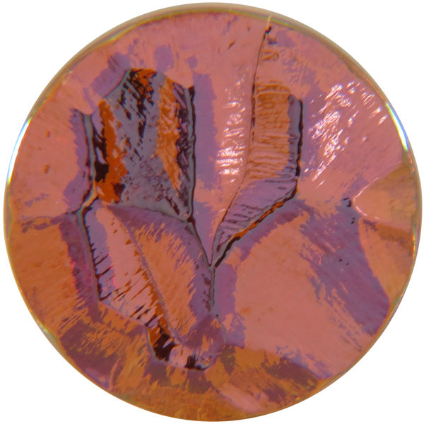 German Round Glass Cabochon Facetted 16mm Crystal Bright/Chili Pepper