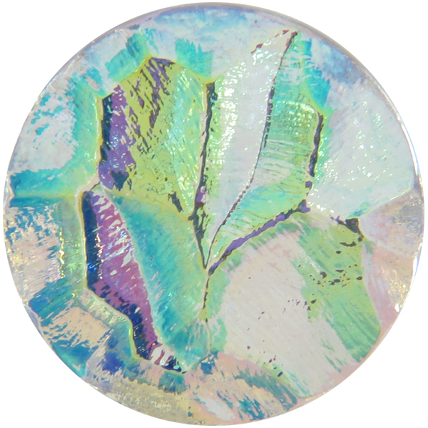 German Round Glass Cabochon Facetted 20mm Crystal AB Bright