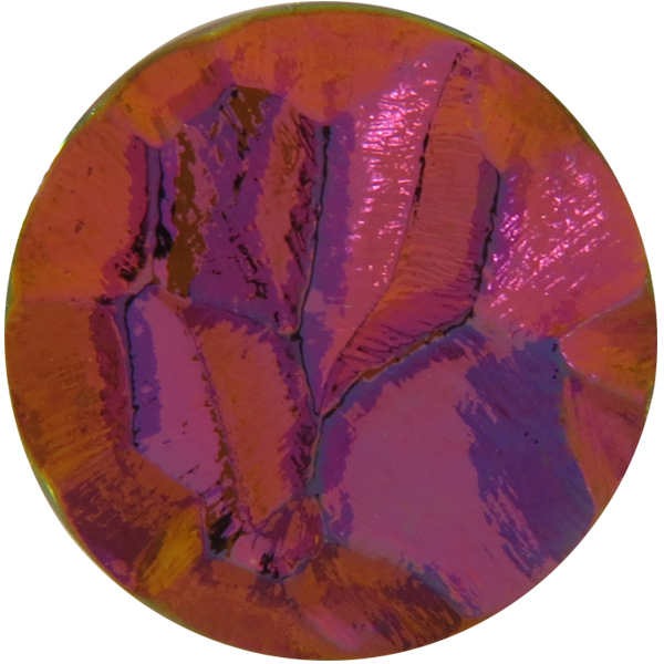 German Round Glass Cabochon Facetted 20mm Crystal Bright/Mahogany