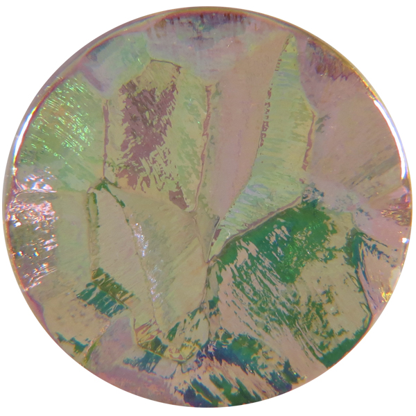 German Round Glass Cabochon Facetted 16mm Crystal Bright/Purple Haze