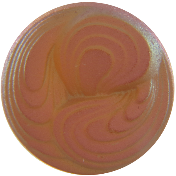 German Round Glass Cabochon Swirl 18mm Crystal Matte/Chili Pepper