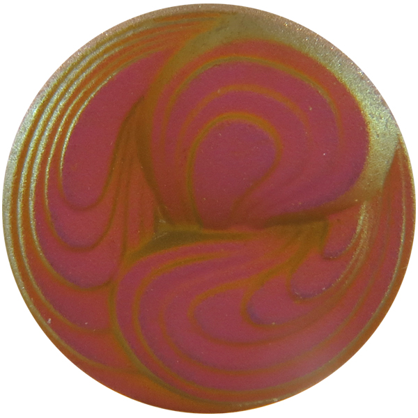 German Round Glass Cabochon Swirl 18mm Crystal Matte/Mahogany