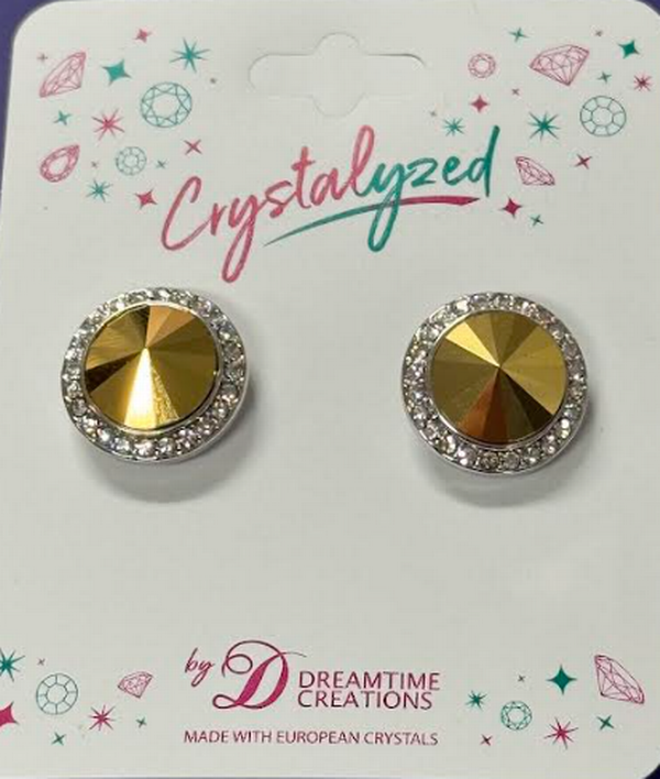 Crystalized with Dreamtime Crystal Stud Earrings for Dance Crystal Aurum/Crystal 15mm