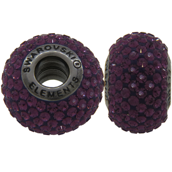 Swarovski 180101 BeCharmed Pave Beads 14mm Amethyst