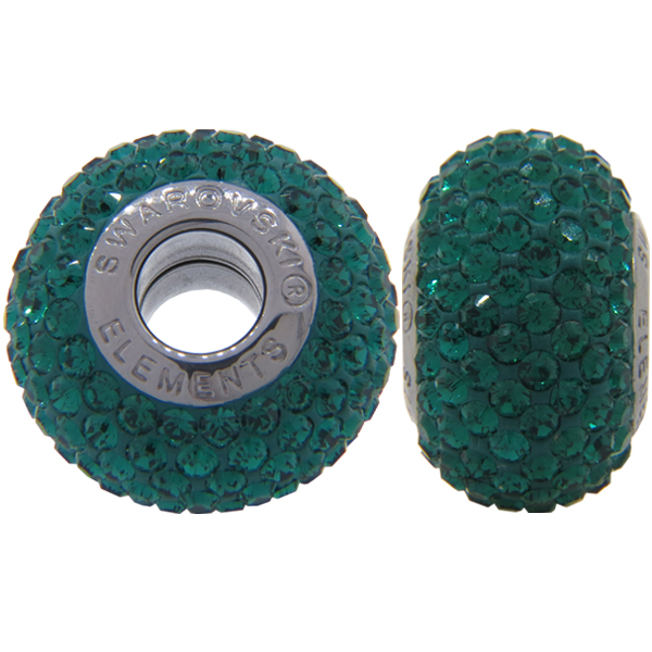 Swarovski 180101 BeCharmed Pave Beads 14mm Emerald