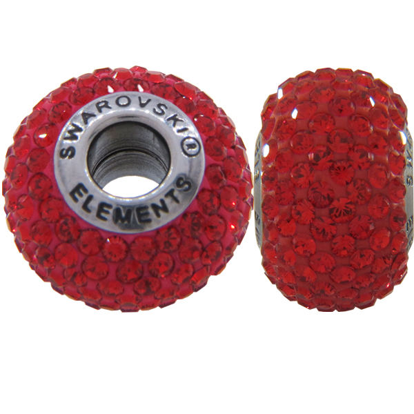 Swarovski 180101 BeCharmed Pave Beads 14mm Indian Siam