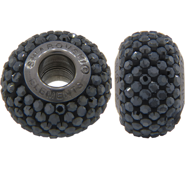 Swarovski 180101 BeCharmed Pave Beads 14mm Jet Hematite
