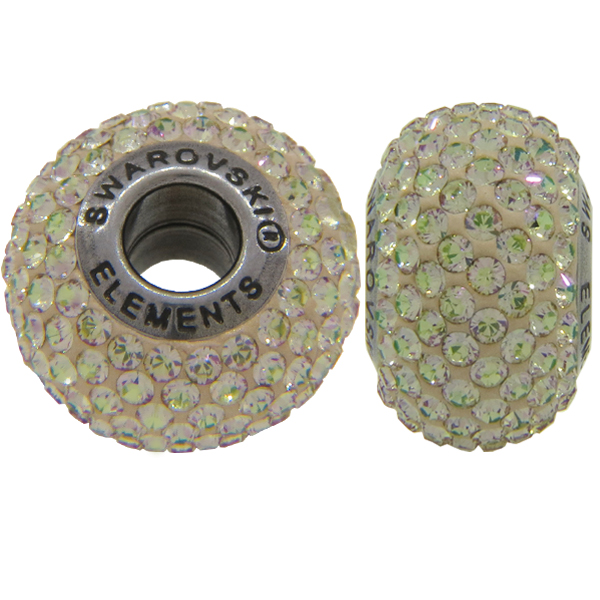 Swarovski 180101 BeCharmed Pave Beads 14mm Luminous Green