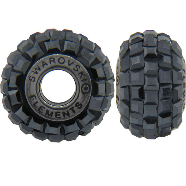 Swarovski 180201 BeCharmed Pave Beads 14mm Jet Hematite