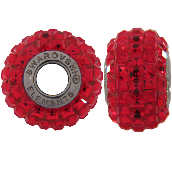 Swarovski 180201 BeCharmed Pave Beads 14mm Light Siam