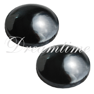 Swarovski 2080/4 Hotfix Pearl Cabochon Jet Hematite SS16