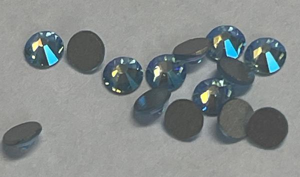 Swarovski 2058 XILION Rose Flat Back Aquamarine Shimmer SS9