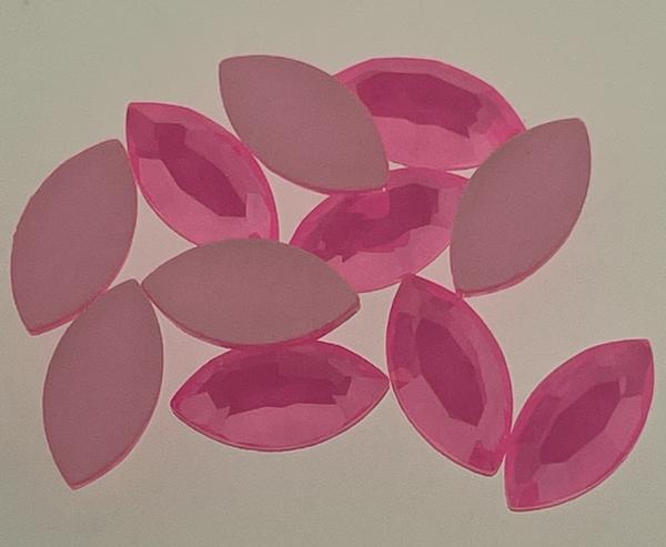 Swarovski 2200 Navette Flat Back Crystal Electric Pink Ignite 8x4mm