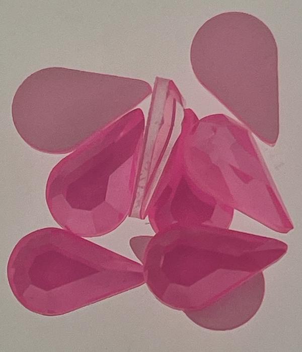 Dreamtime Crystal 2300 Pear Shape Flat Back Crystal Electric Pink Ignite 8x4.8mm
