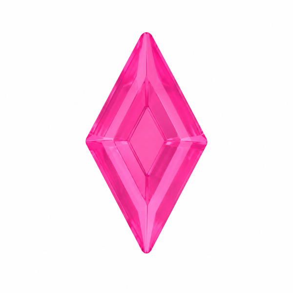 Swarovski 2773 Diamond Shape Flat Back Crystal Electric Pink Ignite 6.6x3.9mm