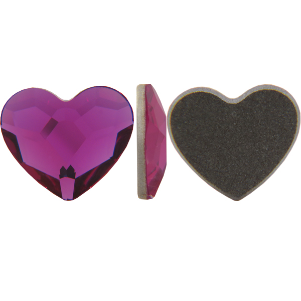 Swarovski 2808 Heart Flat Back Fuchsia 6mm