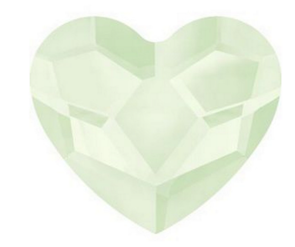 Dreamtime Crystal DC 2808 Heart Flat Back Crystal Powder Green 10mm