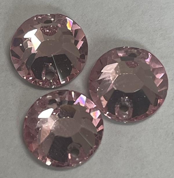Swarovski 3204 Round Sew-on Lt Rose 8mm