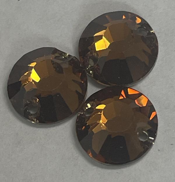 Swarovski 3204 Round Sew-on Smoked Topaz 8mm