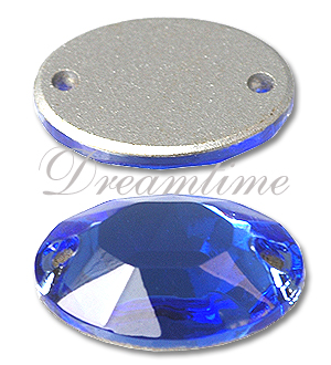 Dreamtime Crystal 3212/2 Oval Sew-on Sapphire 10x7mm