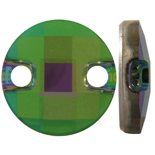 Dreamtime Crystal 3220 Round Chessboard Sew-on Dark Moss Green Purple Haze 10mm