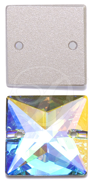 Swarovski 3240 Square Sew-on Crystal AB 16mm