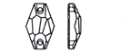 Swarovski 3261 Hexagon Sew-on Crystal Silver Night 28mm