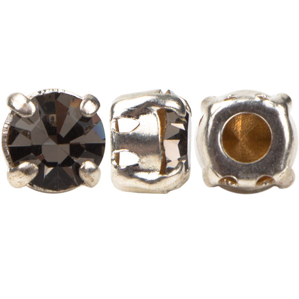 Sew On Rhinestones (in Settings), Crystal, Navette/Diamond, 10x5mm