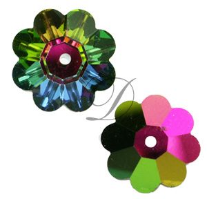 Swarovski 3700 Margarita Sew-on Crystal Vitrail Medium Unfoiled 8mm