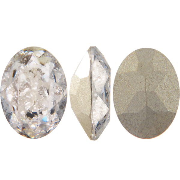 Dreamtime Crystal DC 4120 Oval Fancy Stone Crystal Silver Patina 8x6mm