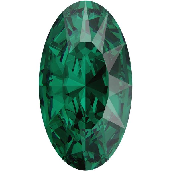 Swarovski 4162 Elongated Oval Fancy Stone Emerald 14x7.5mm