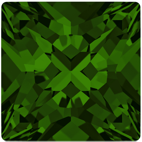 Dreamtime Crystal 4418 Xilion Pointed Square Fancy Stone Dark Moss Green 6mm