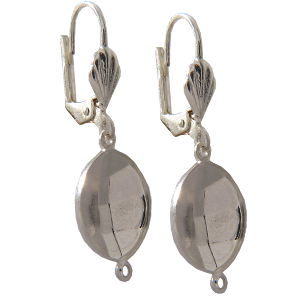 Empty Jewelry Earrings Setting with RING for Dreamtime Crystal 4224 14 x 11 mm. Pair.