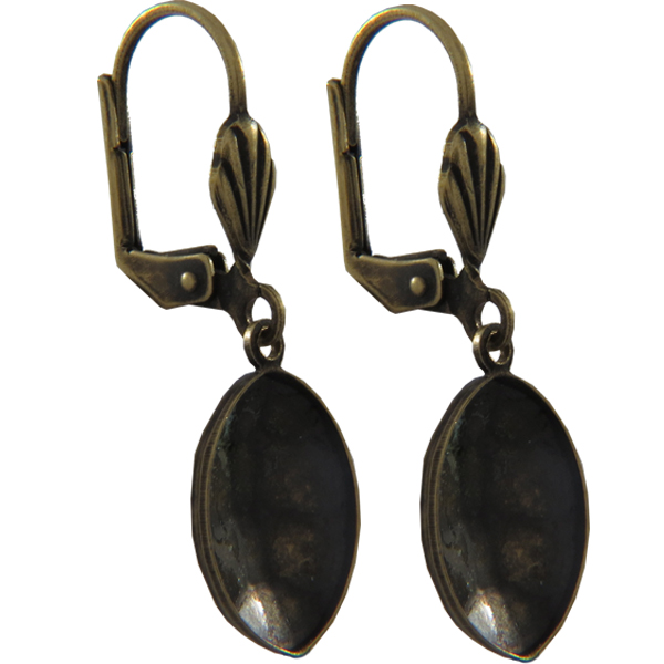 Empty Jewelry Earrings Setting for Dreamtime Crystal 4224 14 x 11 mm. Pair.