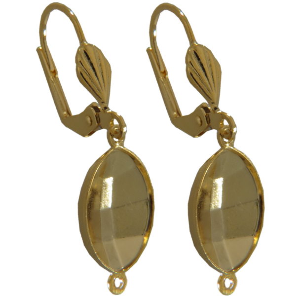 Empty Jewelry Earrings Setting with RING for Dreamtime Crystal 4224 14 x 11 mm. Pair.