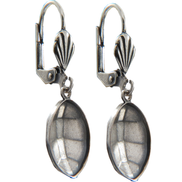 Empty Jewelry Earrings Setting for Dreamtime Crystal 4224 14 x 11 mm. Pair.