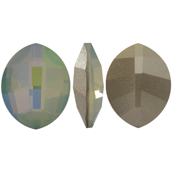 Dreamtime Crystal 4224 Pure Leaf Fancy Stone White Opal Celadon 14x11mm